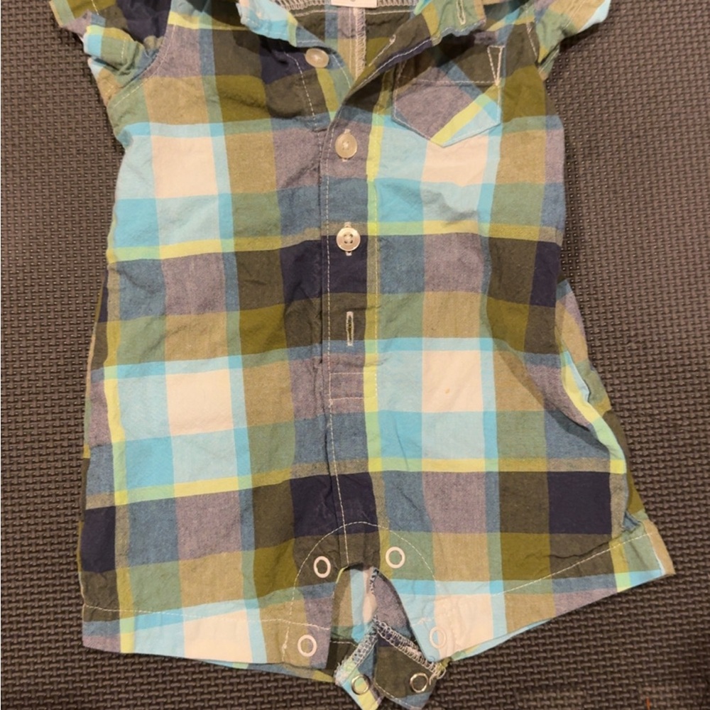 Carter’s Plaid Button-Up Baby Romper